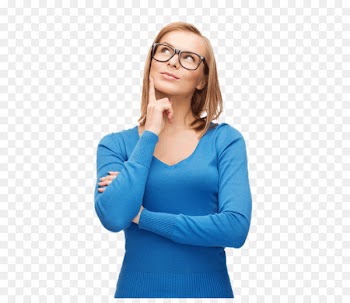 Reading Word Riddle Learning Skill - Thinking woman PNG 