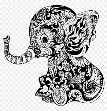 Ready To Press Transfer - Baby Elephant Zentangle Svg