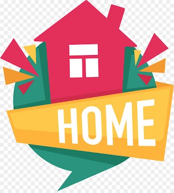 Real Estate House Logo - Red cartoon house sign 