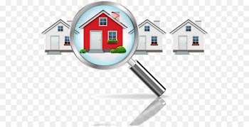 Real estate investing Estate agent Property Home inspection - Vector illustration magnifying glass house 