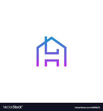 real estate letter h logo in a house home