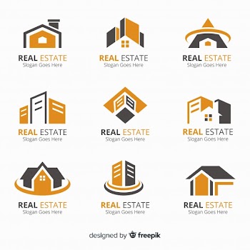 Real estate logo collection Free Vector