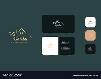 real estate logo design and business card