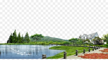 Real Estate Poster House - Lake House leaves background material 