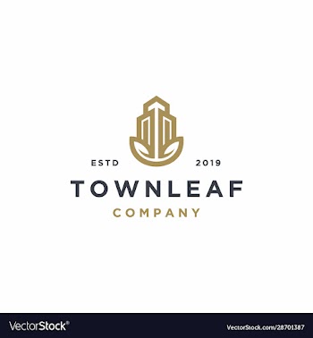 real estate property with leaf icon logo template