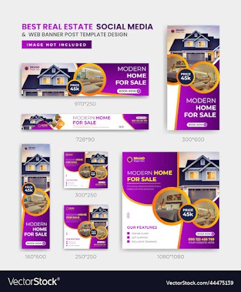 real estate web banner and business social media