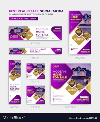 real estate web banner and business social media