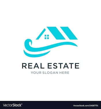 Real estate with wave logo vector image