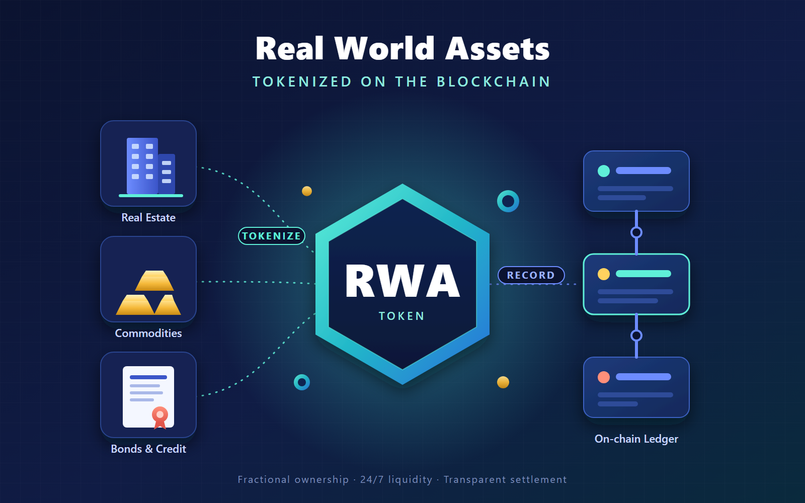 Real World Assets (RWA) Tokenization Blockchain Illustration