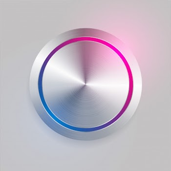 Realistic 3d brushed metal circular button Free Vector