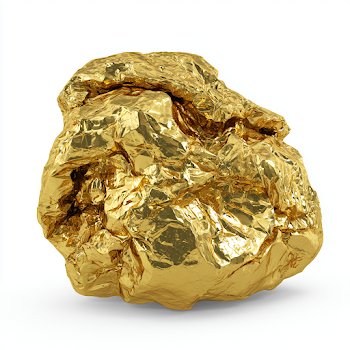 Realistic 3D Render of a Gold Nugget