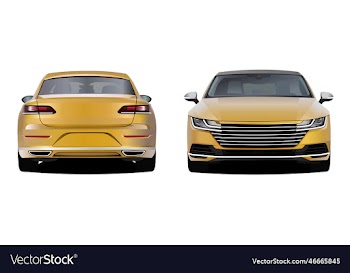 realistic 3d yellow sedan car