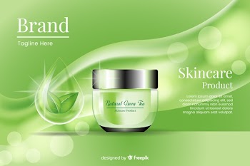 Realistic ad template for natural cream Free Vector
