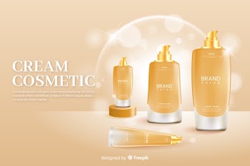 Realistic ad template for natural cream Free Vector