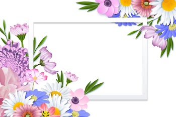 Realistic and artistic spring floral frame Free Vector