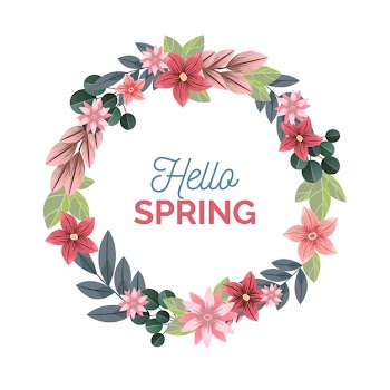 Realistic and colorful spring floral frame Free Vector