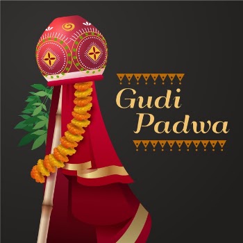 Realistic banner for gudi padwa Free Vector
