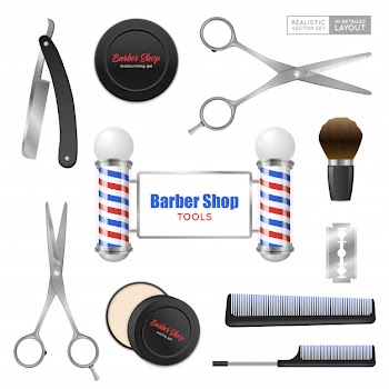 Realistic barber shop accessories set Free Vector