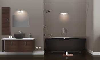 Realistic bathroom interior design Free Vector