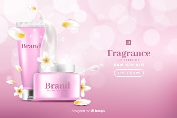 Realistic beauty sale ad template Free Vector