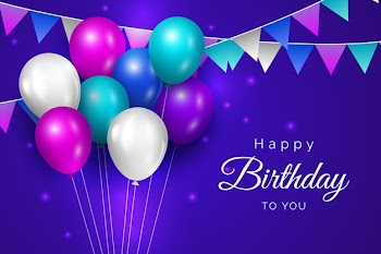 Realistic birthday background Free Vector