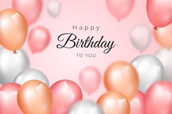 Realistic birthday background theme Free Vector