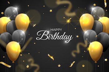 Realistic birthday background with balloons Free Vector