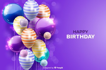 Realistic birthday balloon background Free Vector