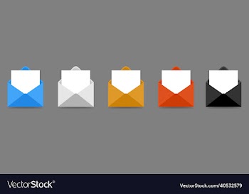 realistic blank open envelopes mockup set