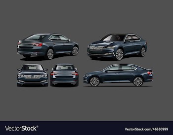 realistic blue isolated car sedan
