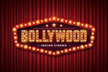 Realistic bollywood cinema sign Free Vector