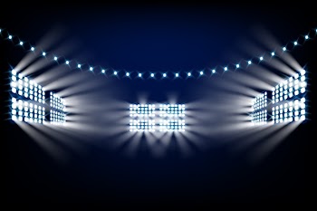 Realistic bright stadium lights Free Vector