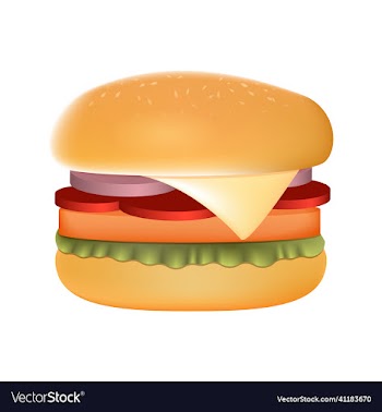 realistic burger on white background burger
