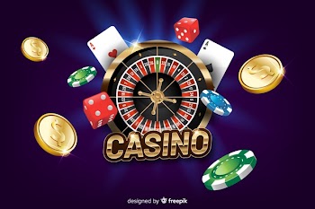 Realistic casino background Free Vector