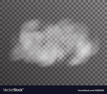 Realistic cloud smoke fog transparent background Vector Image