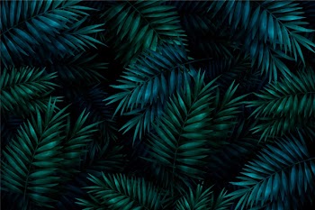 Realistic colourful tropical leaves background Free Vector