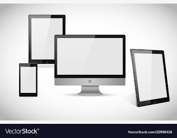 Realistic computer laptop tablet and smartphone vector image