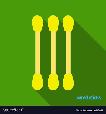 Realistic cotton ear swab set vector image