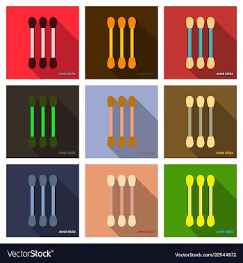Realistic cotton ear swab set vector image