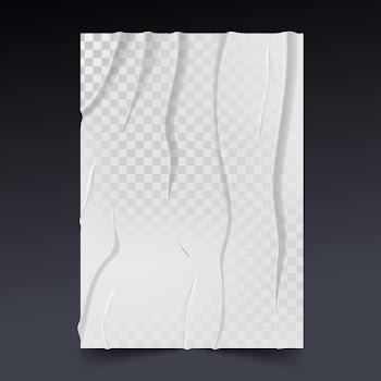 Realistic crumpled poster badly glued effect Free Vector