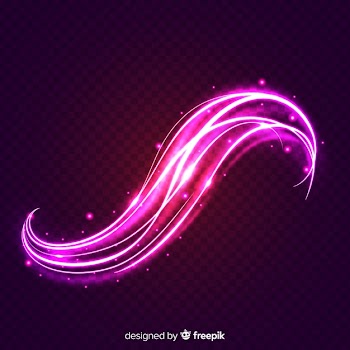 Realistic curve light effect on transparent Free Vector