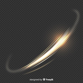 Realistic curve light effect on transparent Free Vector