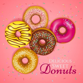 Realistic donuts illustration Free Vector