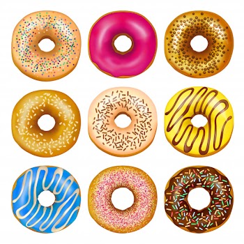 Realistic donuts set Free Vector