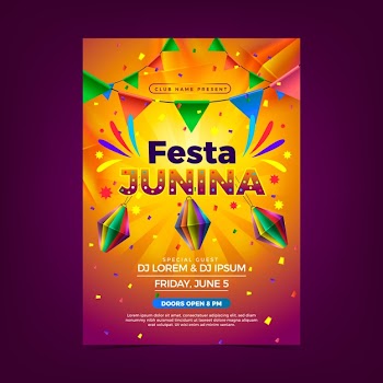 Realistic festa junina poster Free Vector