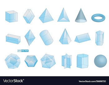 realistic geometric shapes isolated or basic 3d