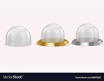 realistic glass domes on isolated background