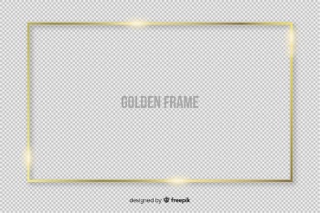 Realistic golden rectangle frame Free Vector