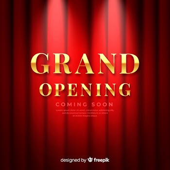 Realistic grand opening decorative background Free Vector