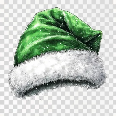 Realistic Green Santa Hat Clip Art for Holiday Cheer